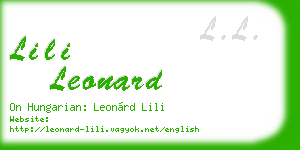 lili leonard business card